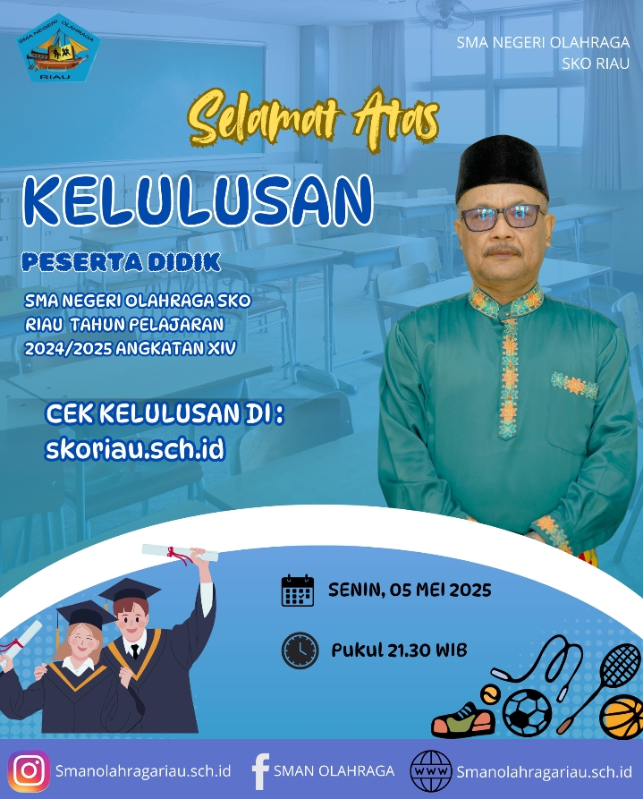 Pengumuman Kelulusan Peserta Didik Kelas XII SMA Negeri Olahraga Provinsi Riau  SKO Riau Tahun 2025